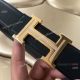 Hermes Black Smooth Belt - Diamond Inlay Gold buckle Best Copy (6)_th.jpg